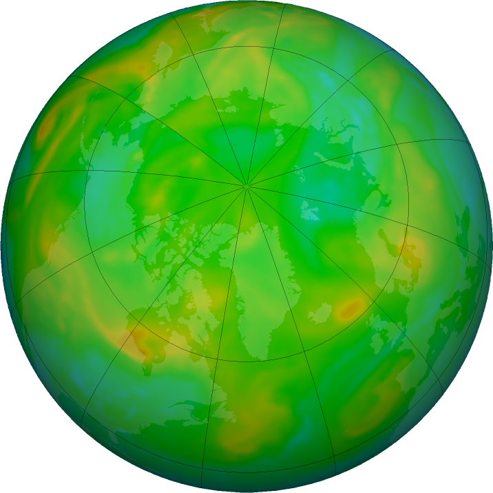 Arctic ozone map for 05 July 2019